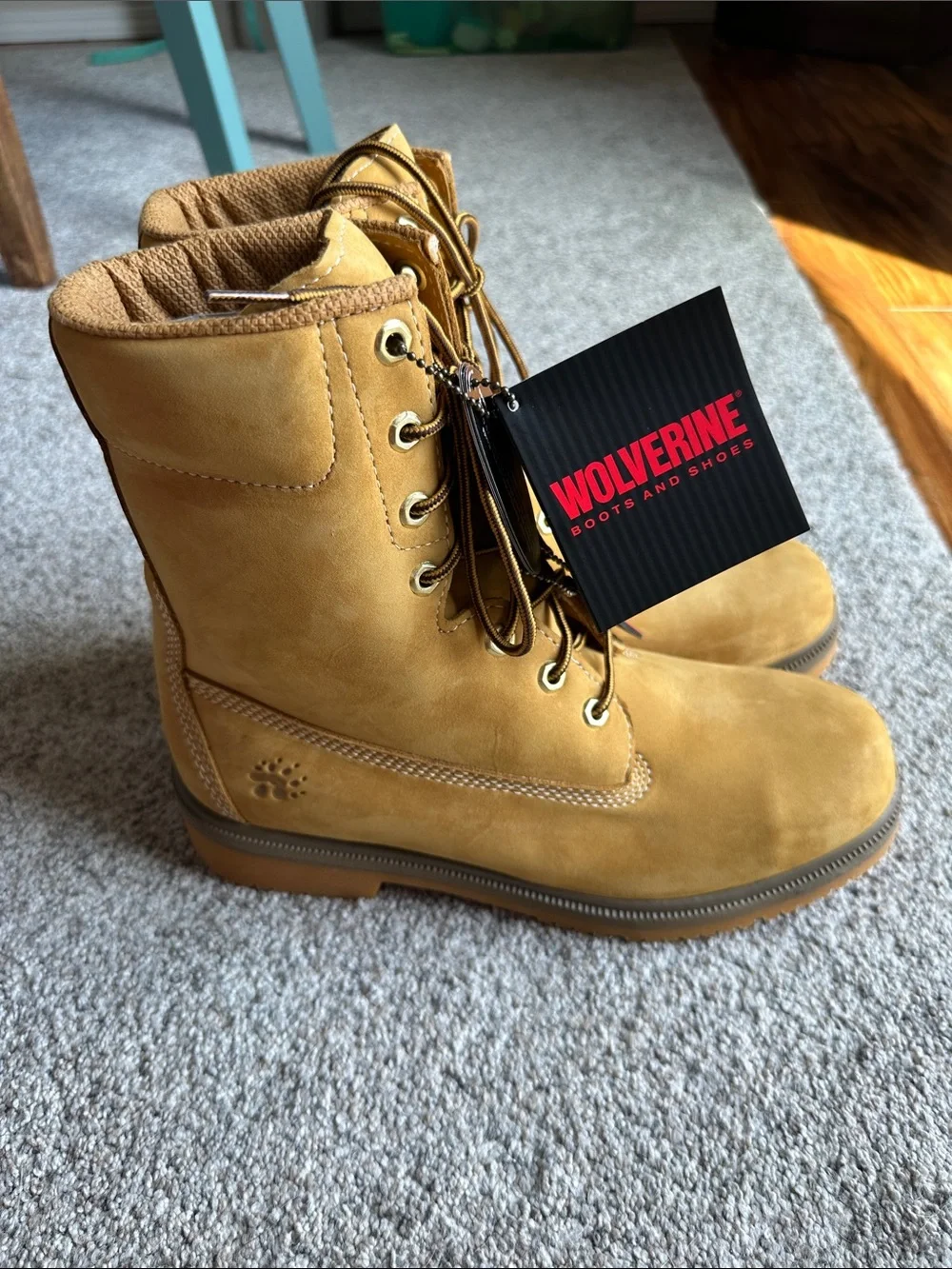 Wolverine Wheat-Tone Lace-Up Steel Toe Work Boots
